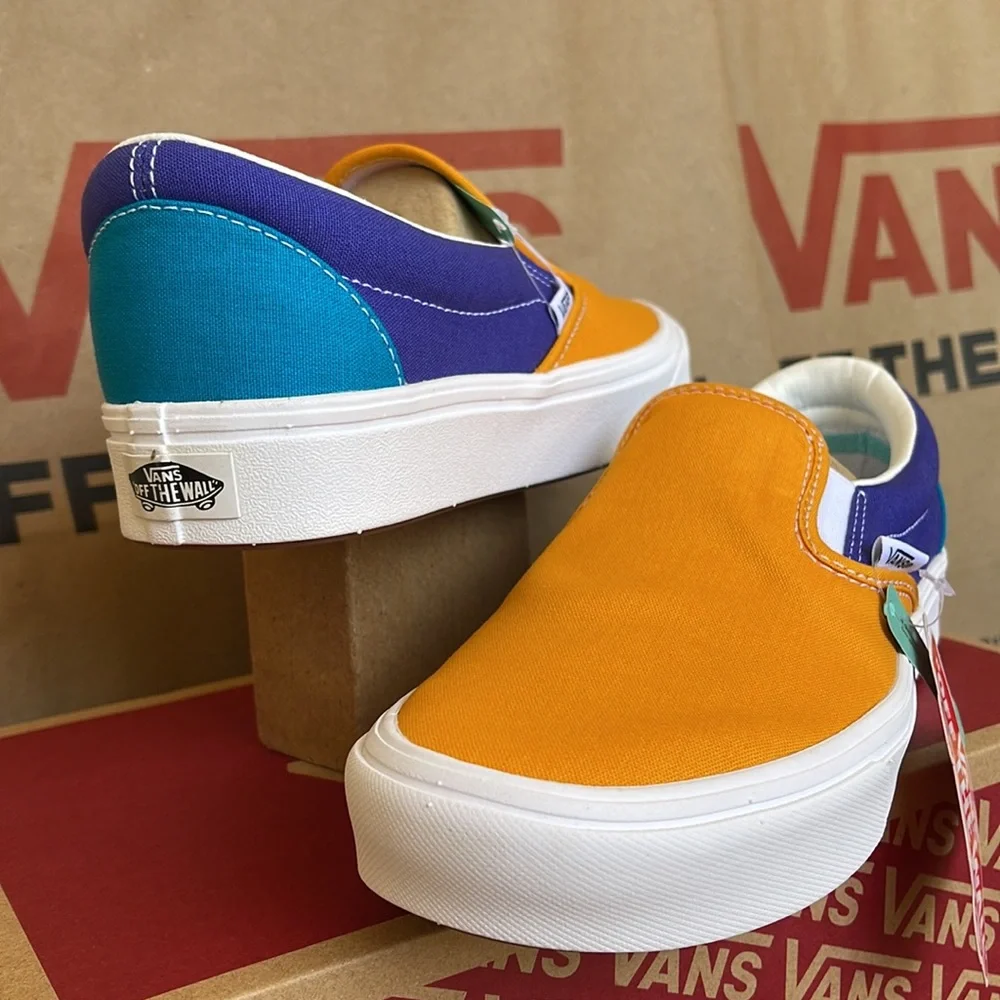 Vans Comfycush Slip-On Multi Block Multi/True White sneakers WMNS - Picture 10 of 16